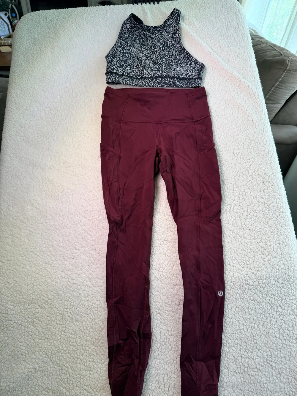lululemon athletica set Burgundy High-Rise Pocket Leggings